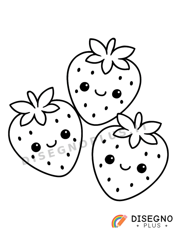 Disegno Fragole rosse da colorare