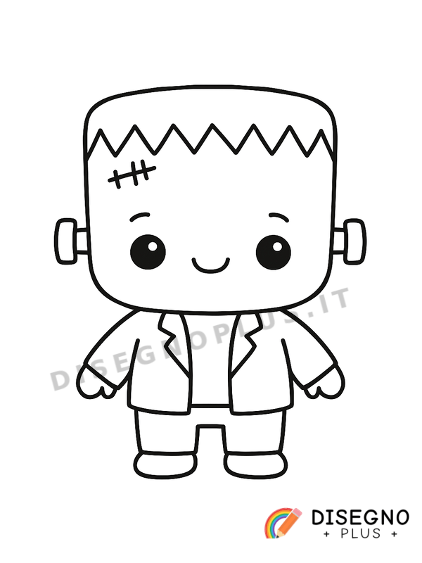 Disegno Frankenstein con bulloni e passo pesante   da stampare e colorare