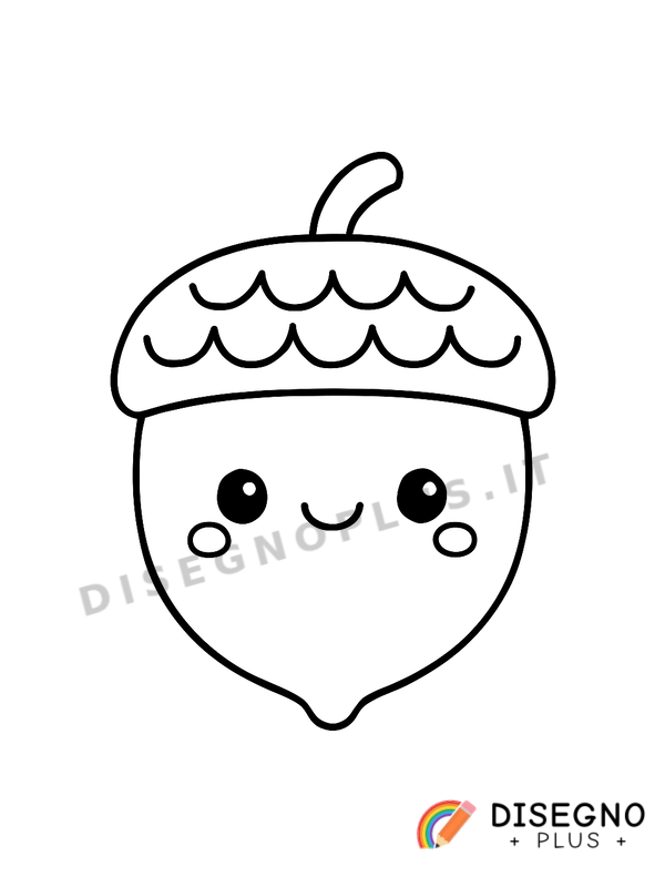 Disegno Frutto della quercia da colorare