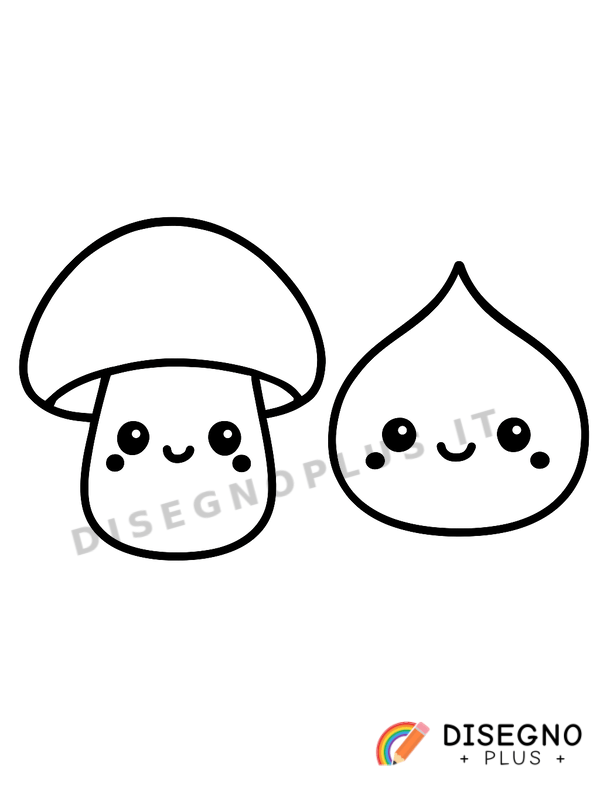 Disegno Fungo e castagna da colorare