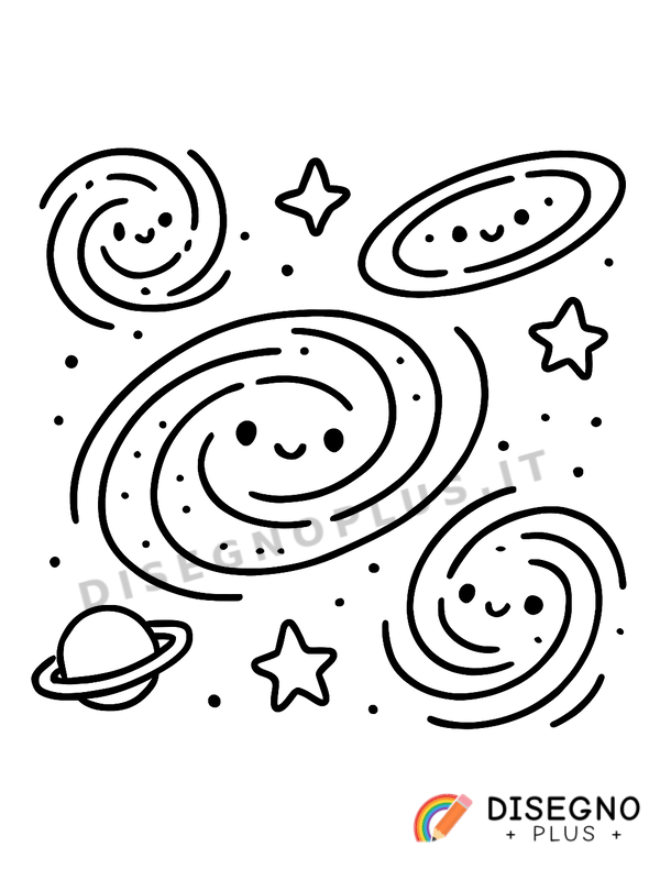Disegno Galassie lontane da colorare