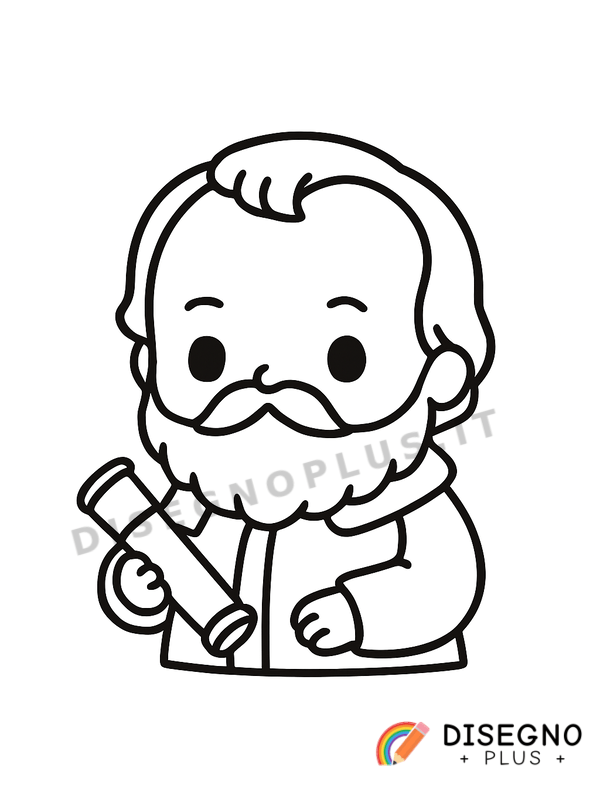 Disegno Galileo Galilei da colorare