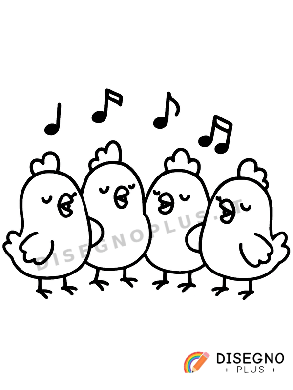 Disegno Galli che cantano da colorare