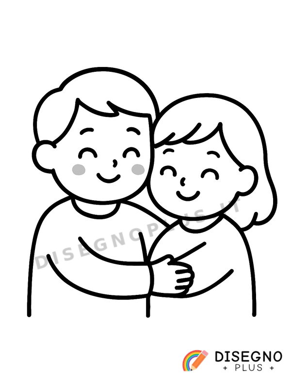 Disegno Genitori felici con bambino   da stampare e colorare