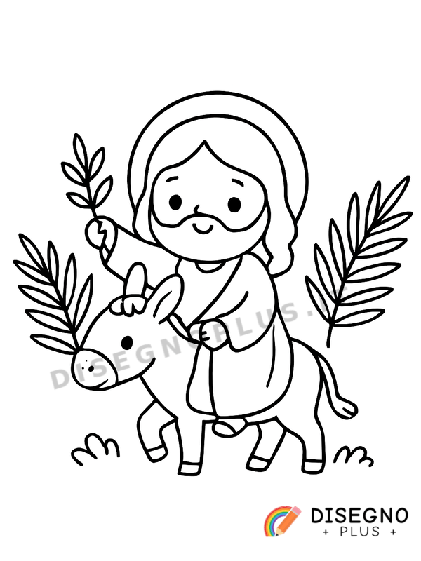 Disegno Gesù entra a Gerusalemme   da stampare e colorare