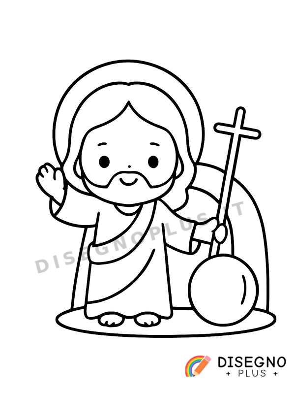 Disegno Gesù risorto da colorare