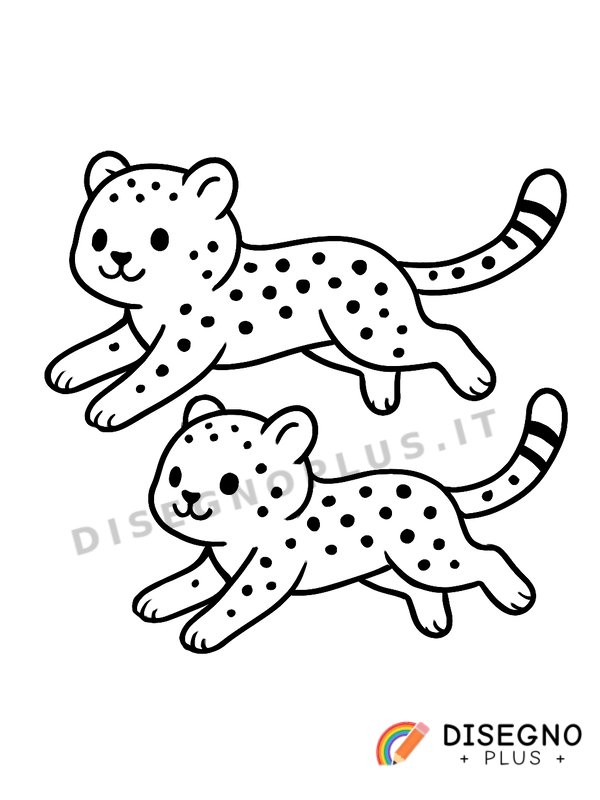 Disegno Ghepardi che corrono a tutta velocità   da stampare e colorare