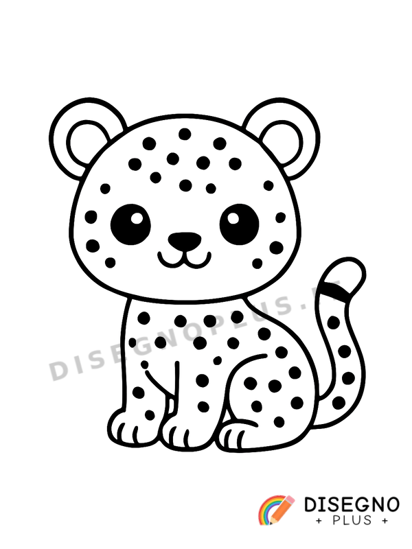 Disegno Ghepardo con macchie nere e occhi fieri   da stampare e colorare