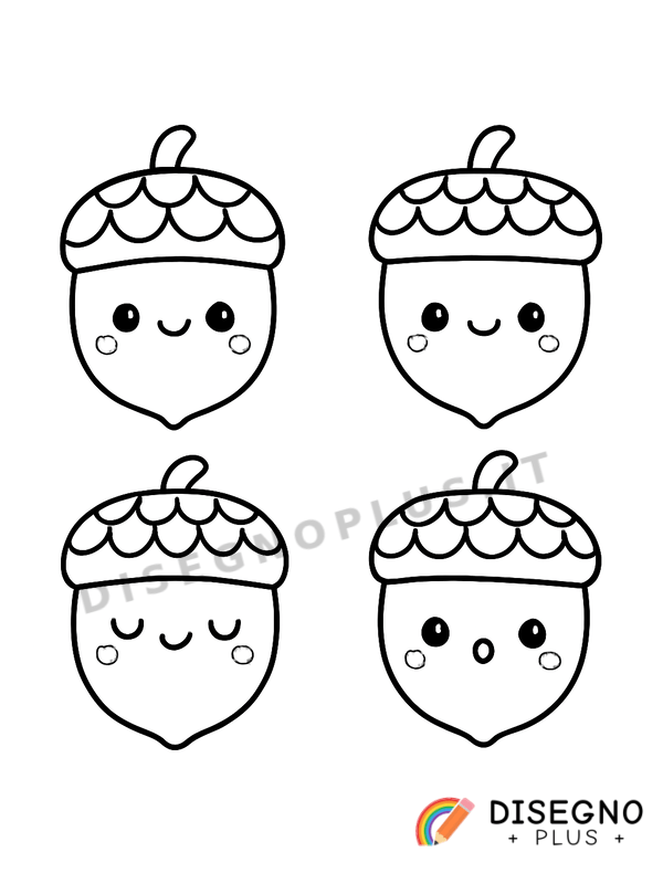 Disegno Ghiande di quercia da colorare