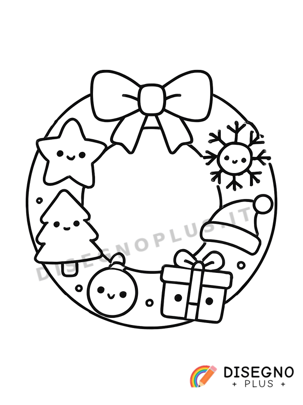 Disegno Ghirlanda di Natale da colorare