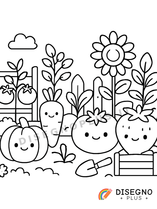 Disegno Giardino orto da colorare