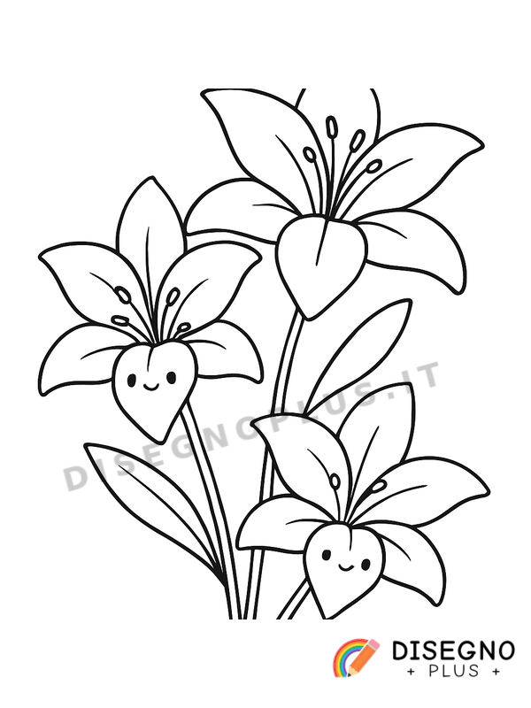 Disegno Gigli bianchi da colorare
