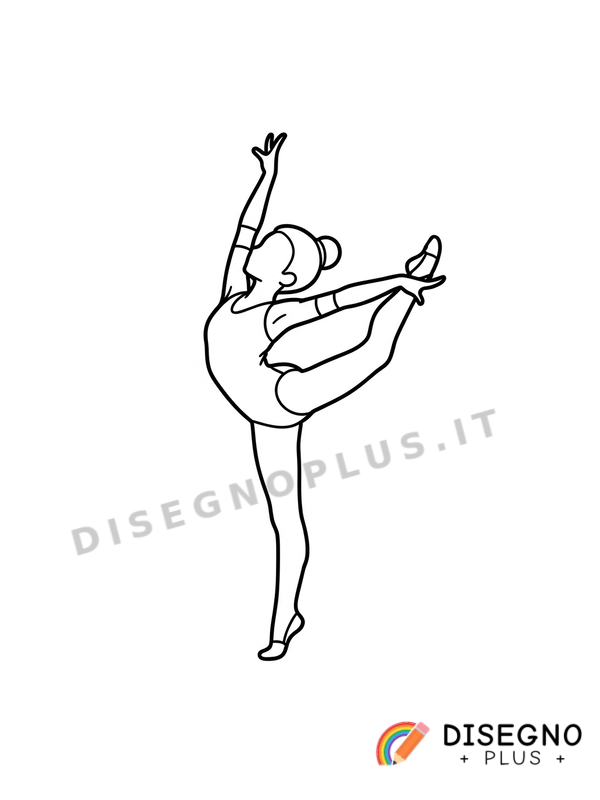 Disegno Ginnastica con movimenti armoniosi   da stampare e colorare
