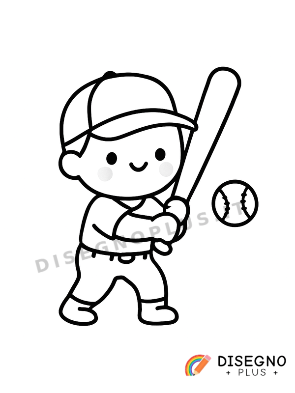 Disegno Giocatore di baseball con mazza   da stampare e colorare
