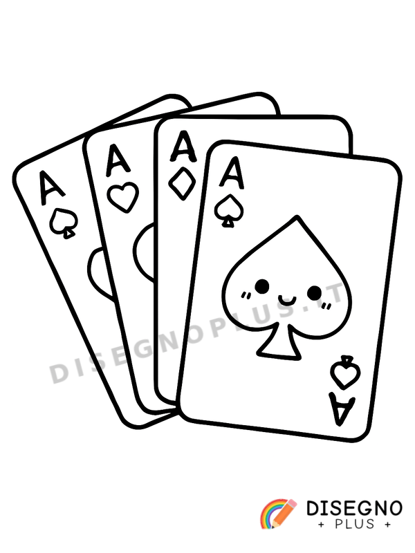 Disegno Gioco di carte per bambini   da stampare e colorare