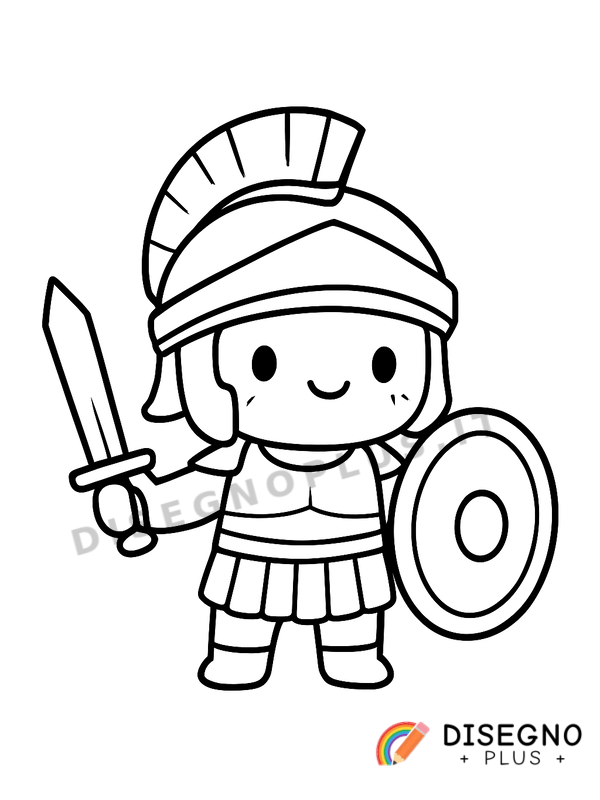 Disegno Gladiatore con elmo e spada   da stampare e colorare