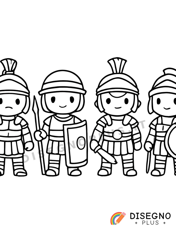 Disegno Gladiatori romani da colorare