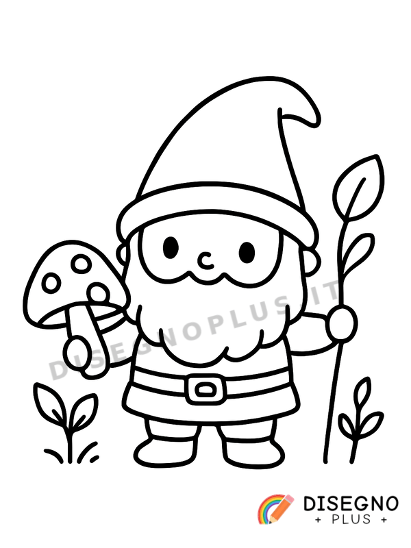 Disegno Gnomo del bosco da colorare
