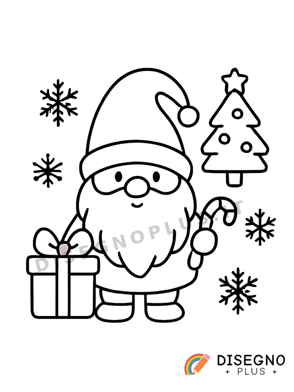 Disegno Gnomo di Natale da colorare