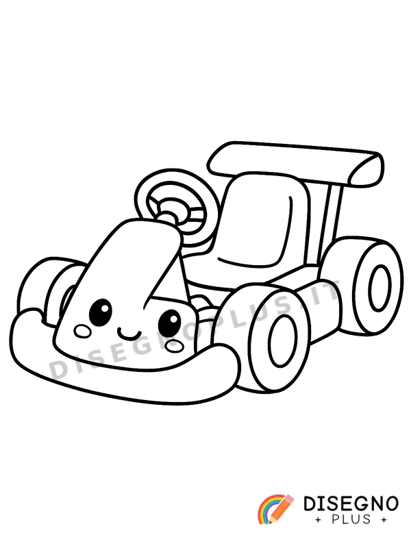 Disegno Go kart da corsa con alettone   da stampare e colorare