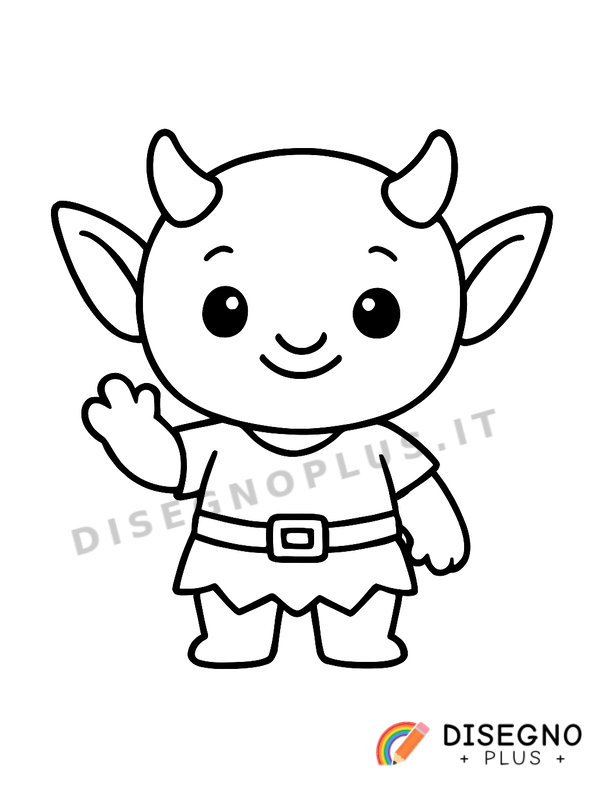 Disegno Goblin verdi con orecchie appuntite e risate   da stampare e colorare