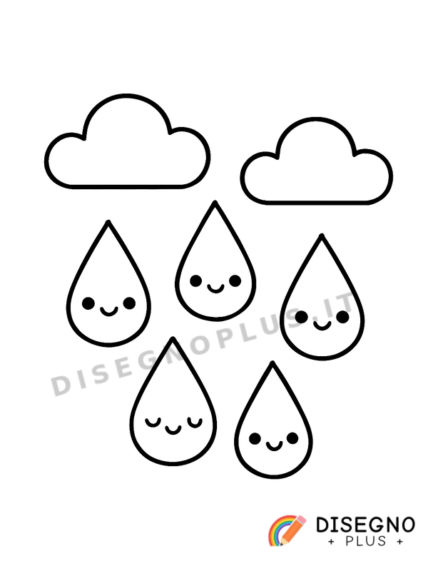 Disegno Gocce di pioggia su una finestra   da stampare e colorare