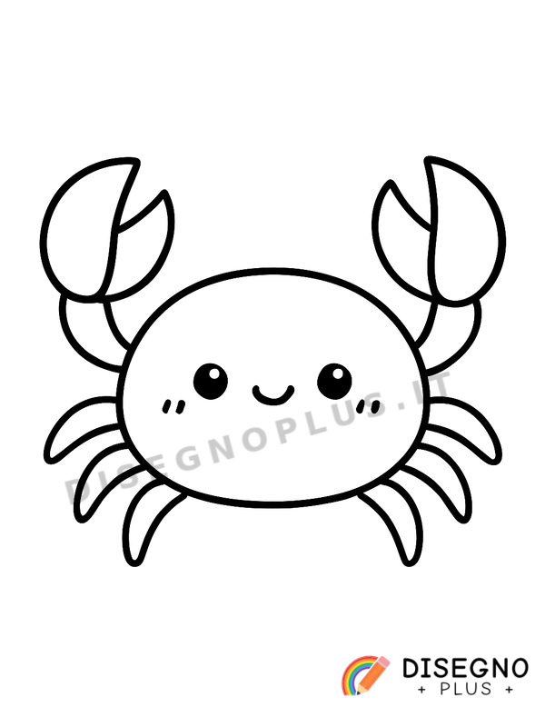 Disegno Granchio che cammina al sole curioso   da stampare e colorare