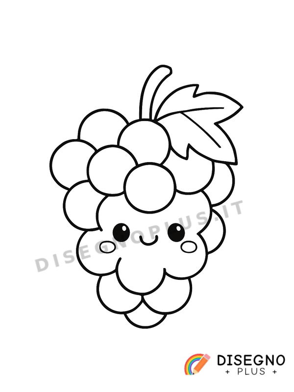 Disegno Grappolo d’uva da colorare