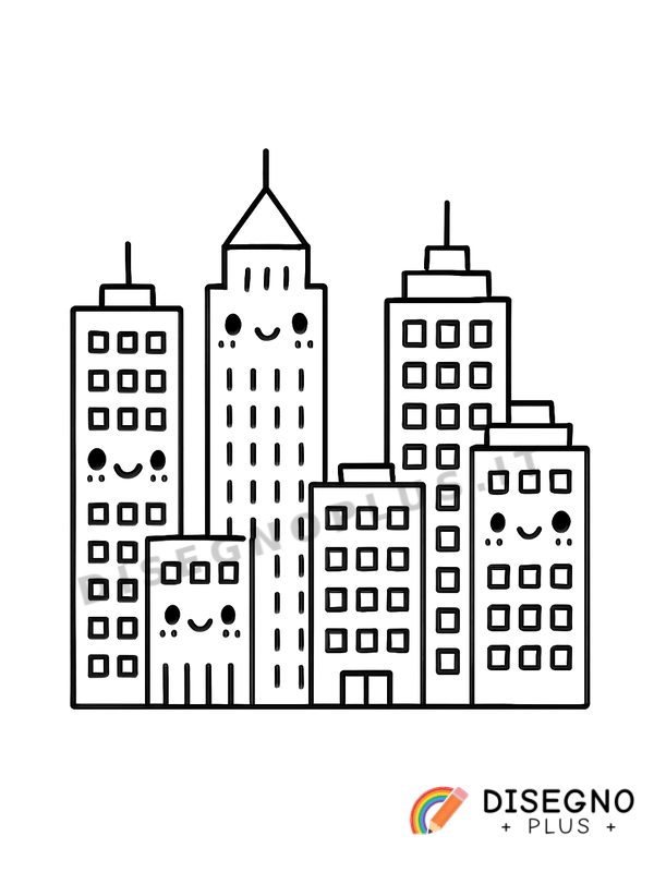 Disegno Grattacieli alti da colorare