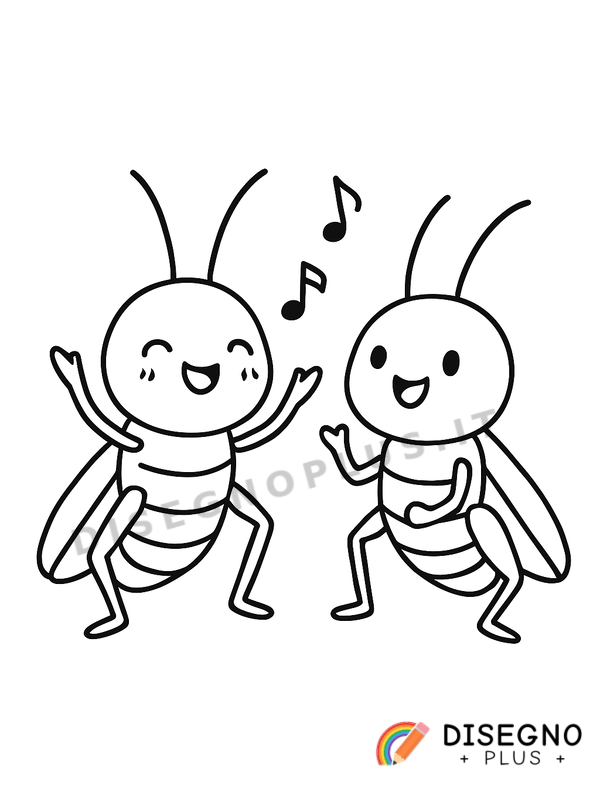 Disegno Grilli che cantano da colorare