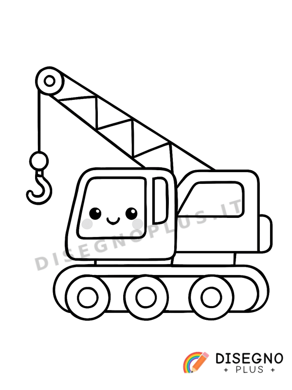 Disegno Gru mobile con braccio esteso   da stampare e colorare