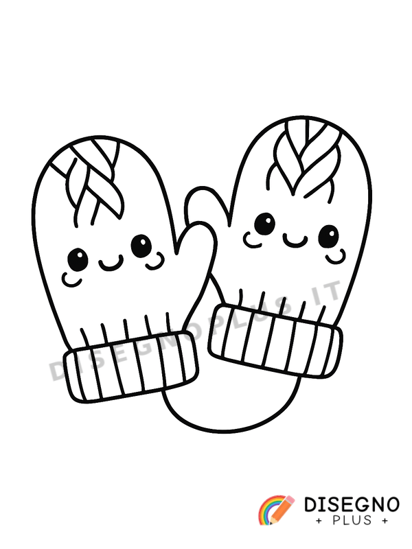 Disegno Guanti di lana da colorare