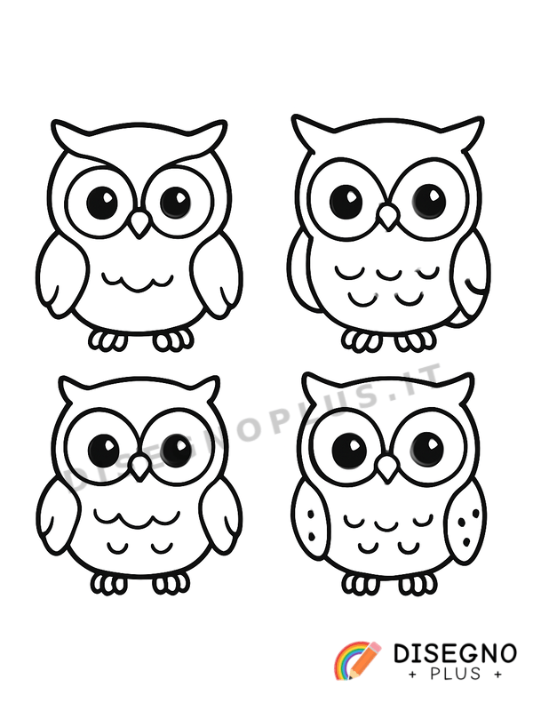 Disegno Gufi notturni da colorare