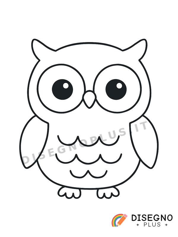 Disegno Gufo simpatico con pancione rotondo   da stampare e colorare