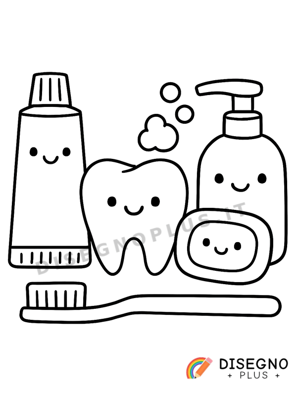 Disegno Igiene personale da colorare