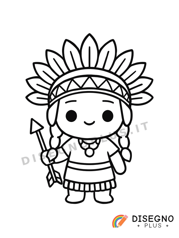 Disegno Indiano d’America da colorare