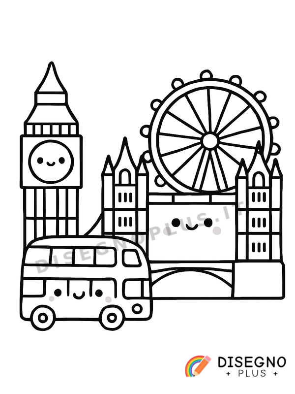 Disegno Inglese con ombrello e tè pomeridiano   da stampare e colorare