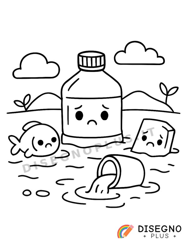 Disegno Inquinamento dell’acqua da colorare