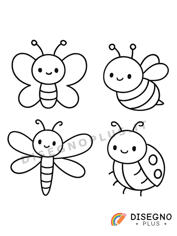 Disegno Insetti che volano da colorare