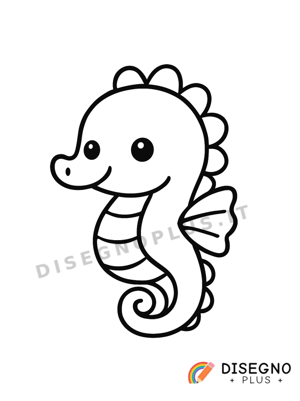 Disegno Ippocampo da colorare