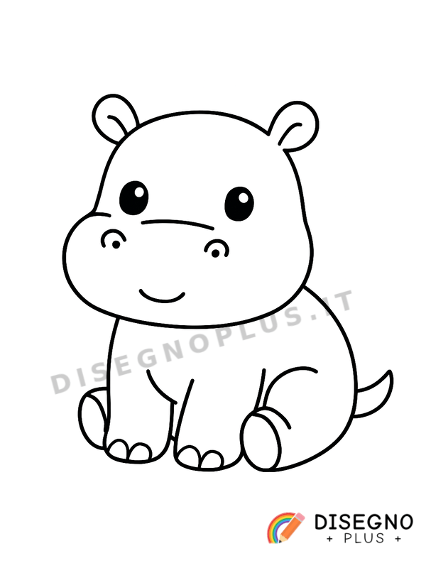 Disegno Ippopotamo da colorare