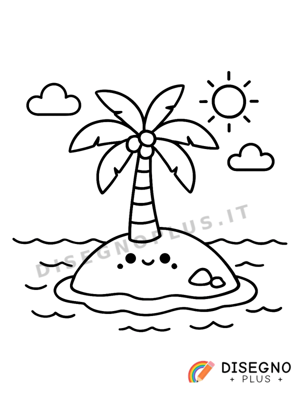 Disegno Isola deserta da colorare
