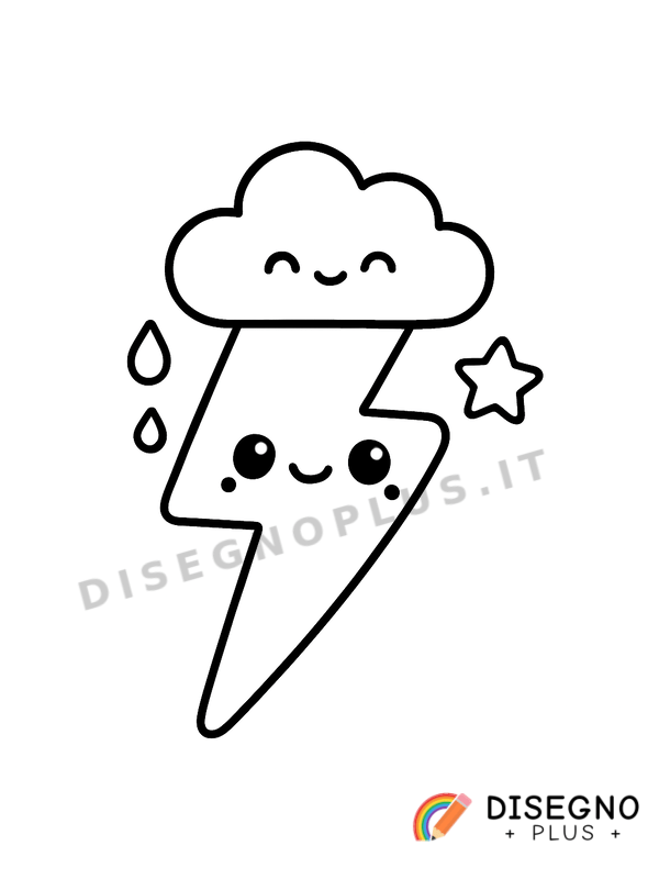 Disegno Lampo improvviso con cielo illuminato   da stampare e colorare