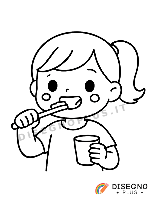 Disegno Lavare i denti con spazzolino   da stampare e colorare