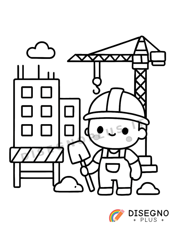 Disegno Lavoro in cantiere da colorare