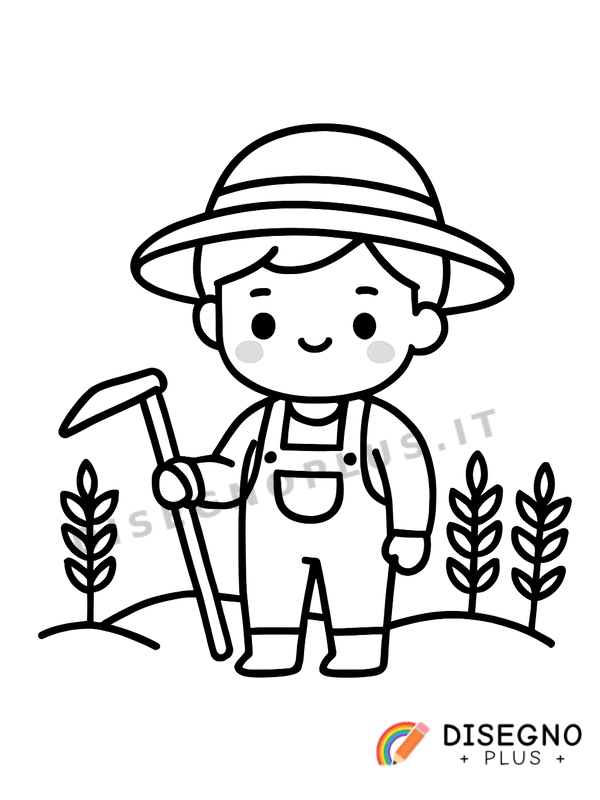 Disegno Lavoro nei campi con aratro   da stampare e colorare