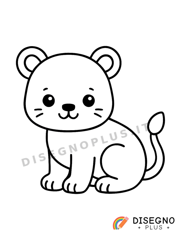 Disegno Leonessa con cuccioli nel prato   da stampare e colorare