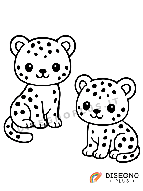 Disegno Leopardi maculati su un ramo alto   da stampare e colorare