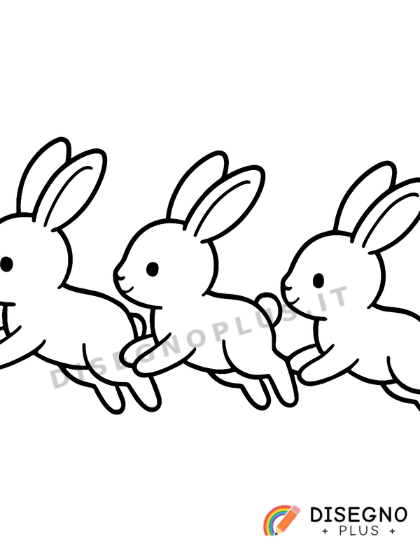 Disegno Lepri che corrono veloci nel prato   da stampare e colorare