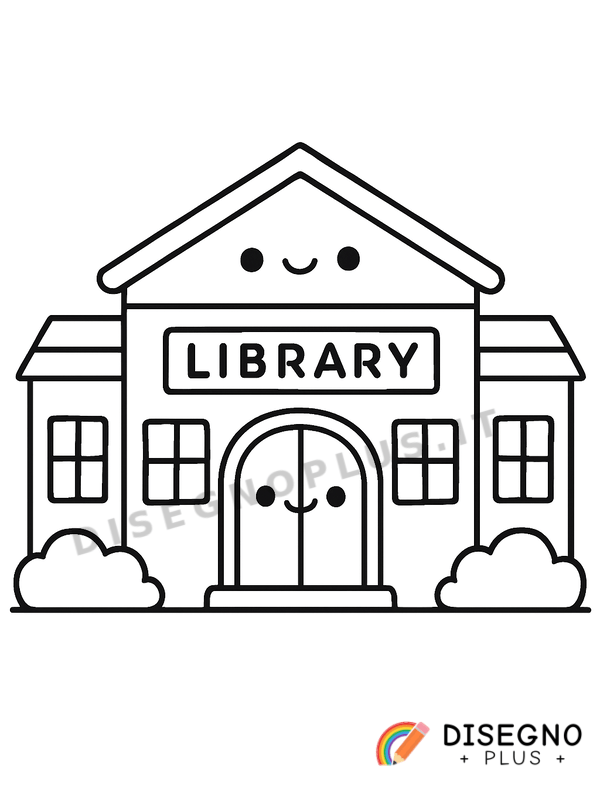 Disegno Libro in biblioteca da colorare